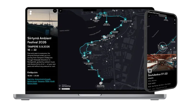 Zoneatlas map styled with custom brand colours and icons